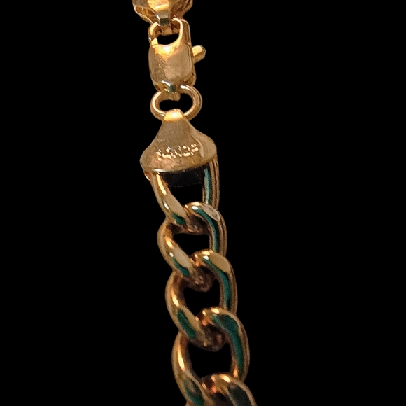 NWOT 14k Gold Plated Figaro Chain 24 Inch 7.5mm Made In The USA Chain Only - Picture 2 of 2